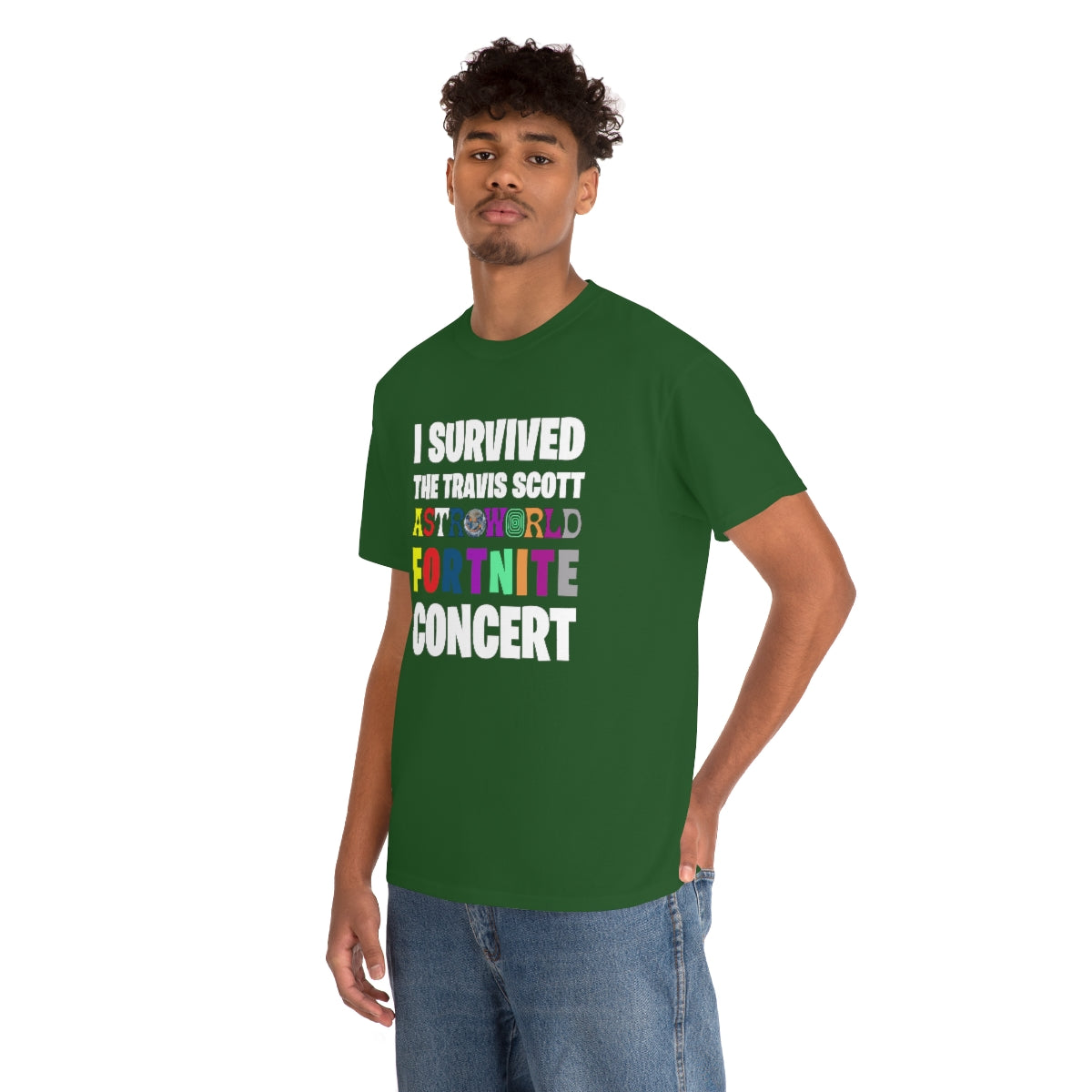 I SURVIVED THE TRAVIS SCOTT FORTNITE CONCERT - Unisex Heavy Cotton Tee - All Colors