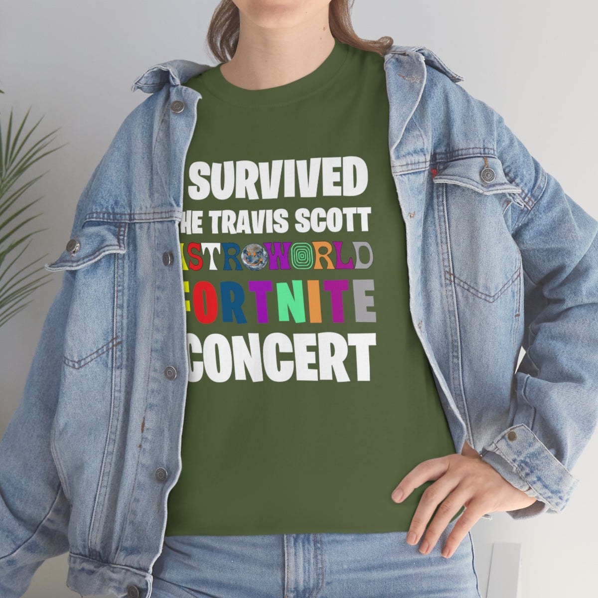 I SURVIVED THE TRAVIS SCOTT FORTNITE CONCERT - Unisex Heavy Cotton Tee - All Colors