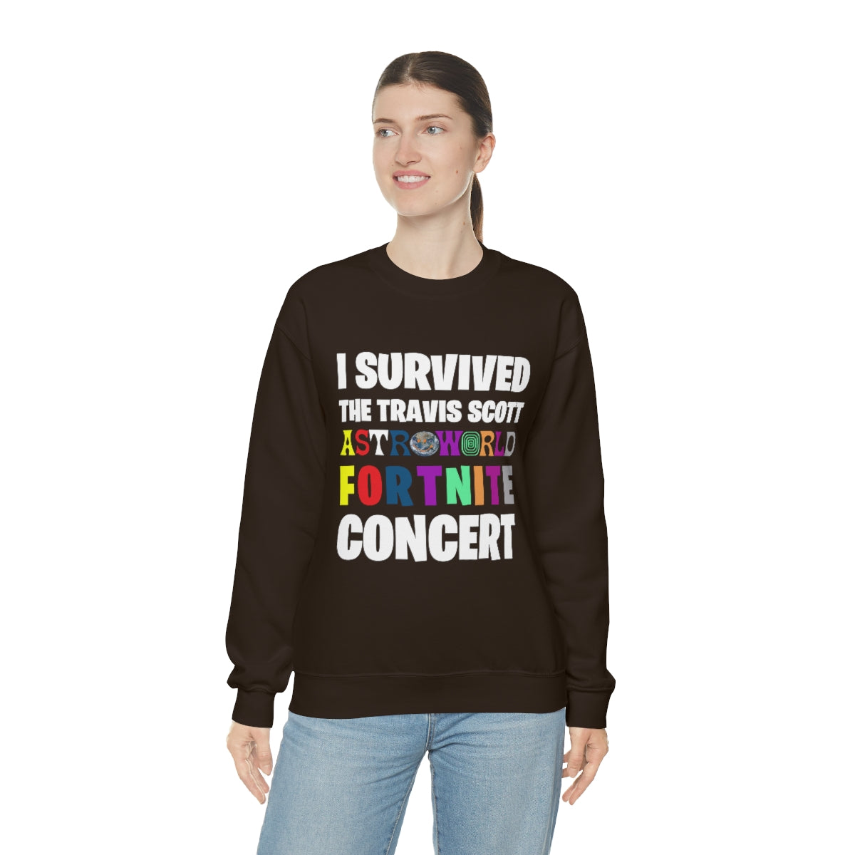 I SURVIVED THE TRAVIS SCOTT FORTNITE CONCERT - Unisex Heavy Blend™ Crewneck Sweatshirt