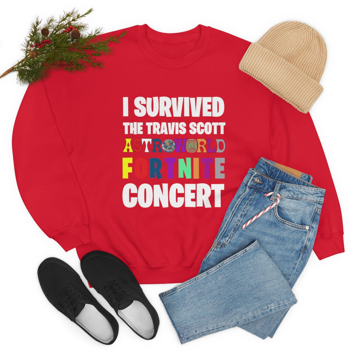 I SURVIVED THE TRAVIS SCOTT FORTNITE CONCERT - Unisex Heavy Blend™ Crewneck Sweatshirt