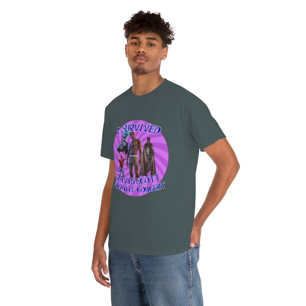 I Survived the Travis Scott Fortnite Concert - Unisex Heavy Cotton Tee - All Colors