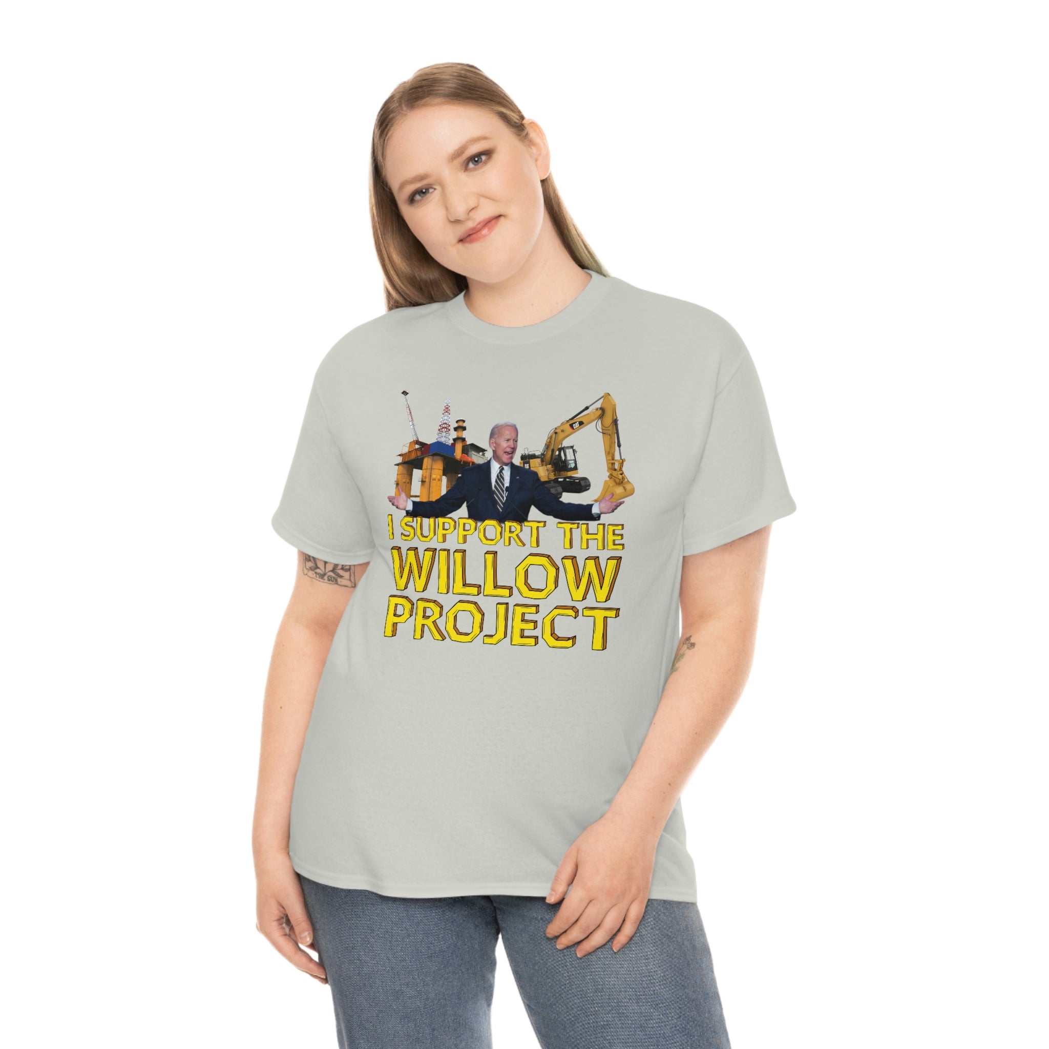 I Support the Willow Project (Biden) - Unisex Heavy Cotton Tee