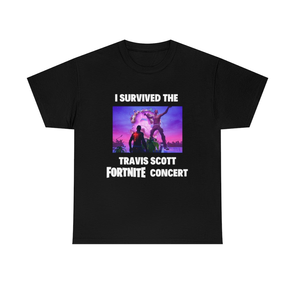 I Survived the Travis Scott Fortnite Concert - Unisex Heavy Cotton Tee - All Colors