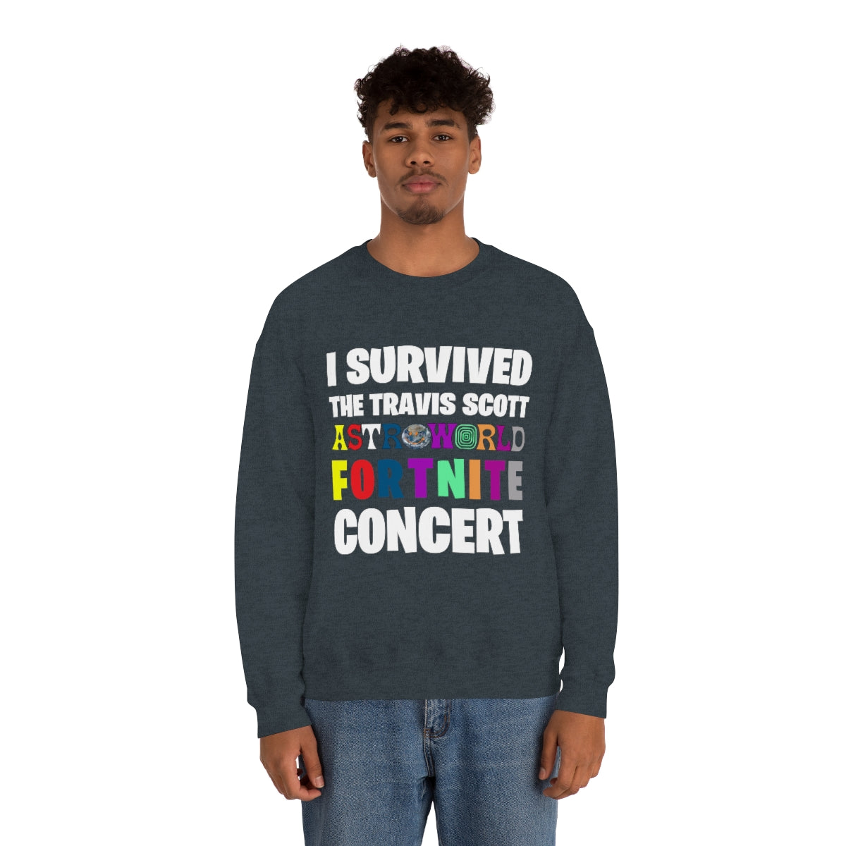 I SURVIVED THE TRAVIS SCOTT FORTNITE CONCERT - Unisex Heavy Blend™ Crewneck Sweatshirt