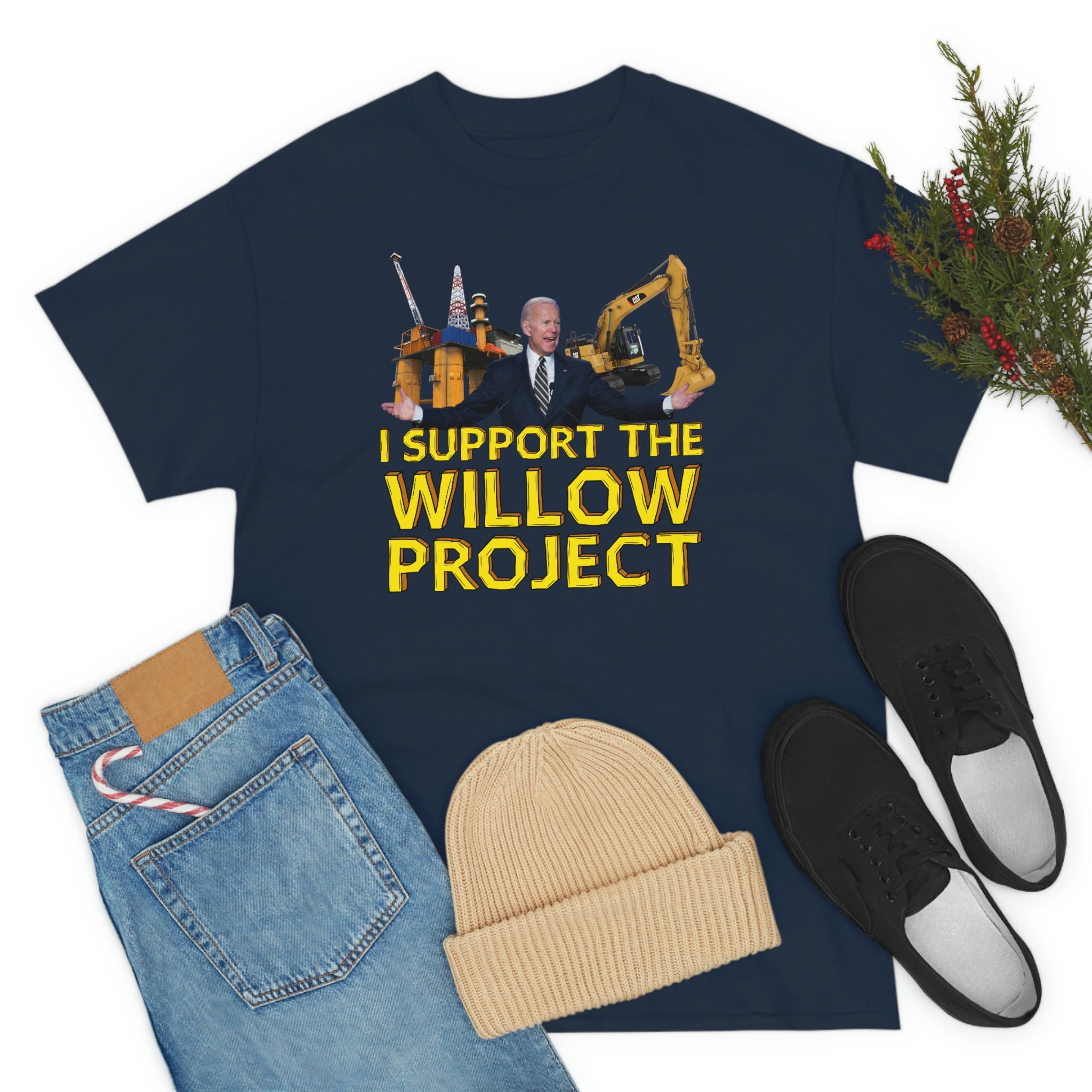 I Support the Willow Project (Biden) - Unisex Heavy Cotton Tee