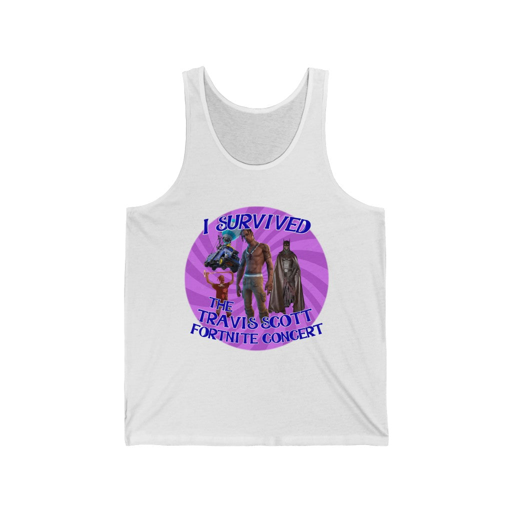 I Survived the Travis Scott Fortnite Concert - Unisex Jersey Tank- Hot Take