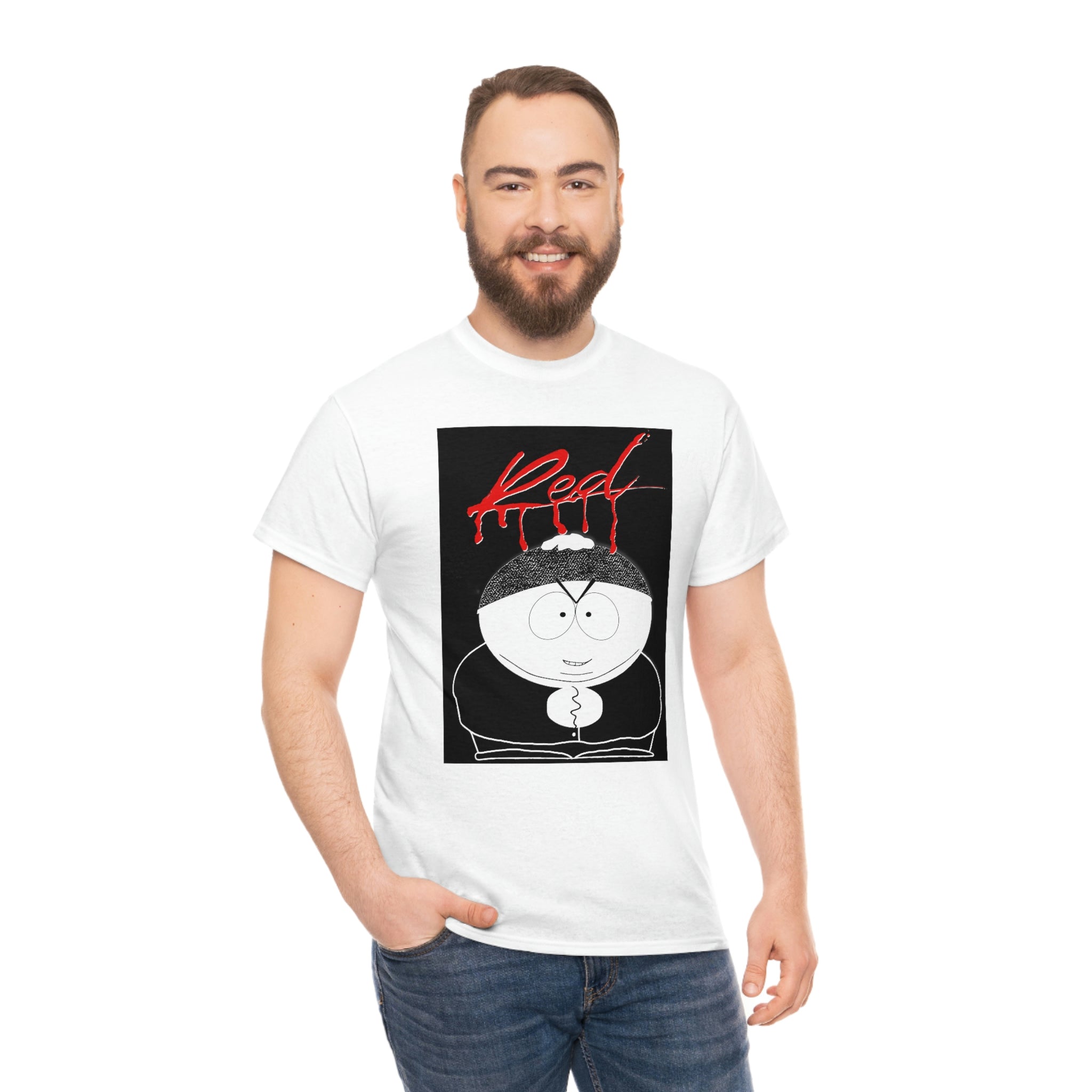 Playboi Cartman (Eric Cartman from South Park) Whole Lotta Red Album Cover - Unisex Heavy Cotton Tee