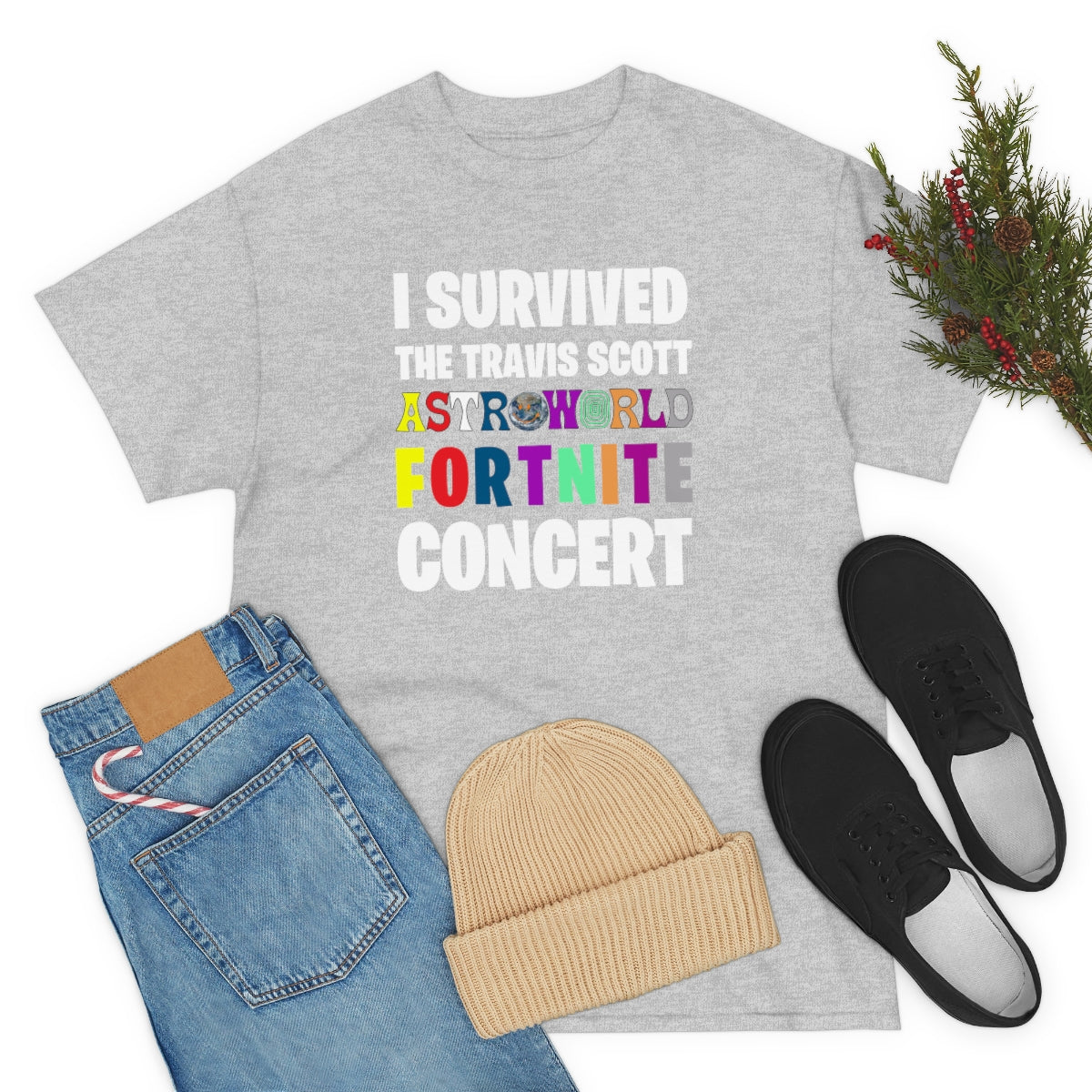 I SURVIVED THE TRAVIS SCOTT FORTNITE CONCERT - Unisex Heavy Cotton Tee - All Colors