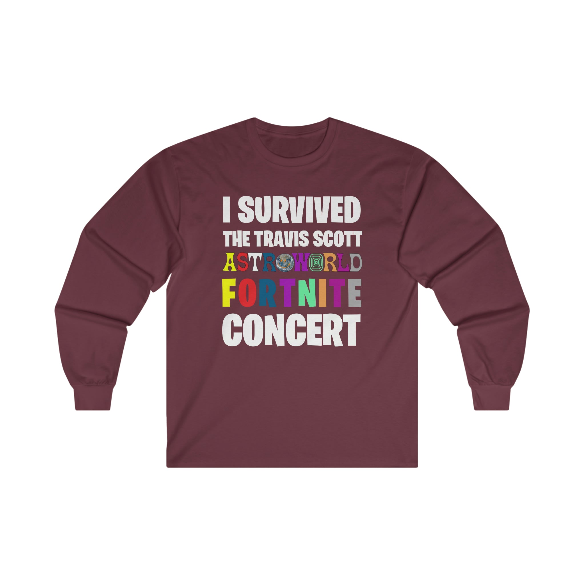 I Survived the Travis Scott Fortnite Concert - Ultra Cotton Long Sleeve Tee - All Colors