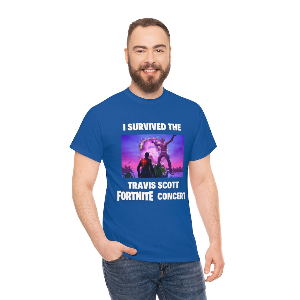 I Survived the Travis Scott Fortnite Concert - Unisex Heavy Cotton Tee - All Colors