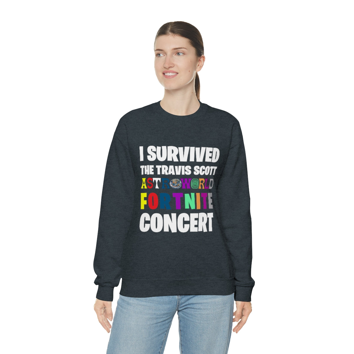 I SURVIVED THE TRAVIS SCOTT FORTNITE CONCERT - Unisex Heavy Blend™ Crewneck Sweatshirt