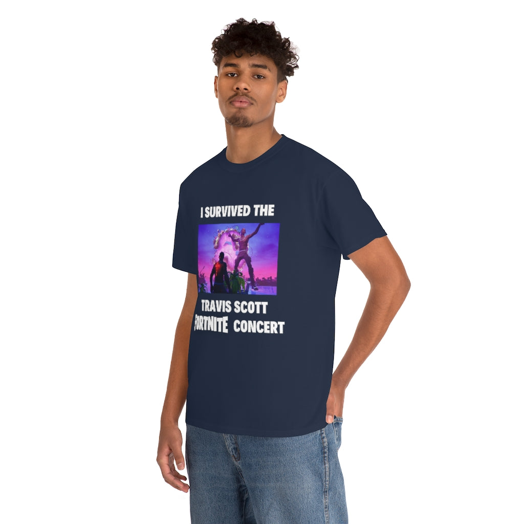 I Survived the Travis Scott Fortnite Concert - Unisex Heavy Cotton Tee - All Colors