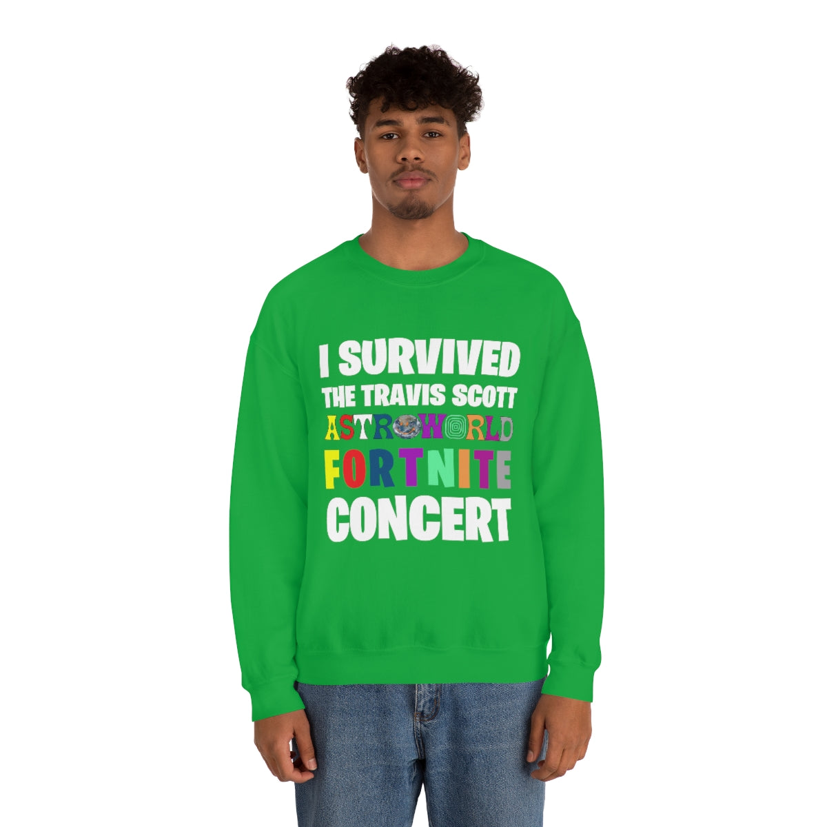 I SURVIVED THE TRAVIS SCOTT FORTNITE CONCERT - Unisex Heavy Blend™ Crewneck Sweatshirt