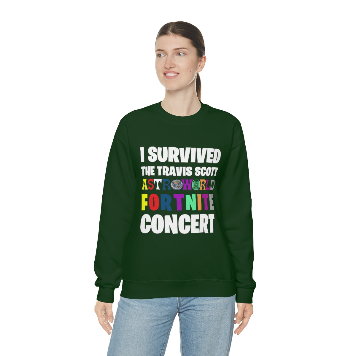 I SURVIVED THE TRAVIS SCOTT FORTNITE CONCERT - Unisex Heavy Blend™ Crewneck Sweatshirt