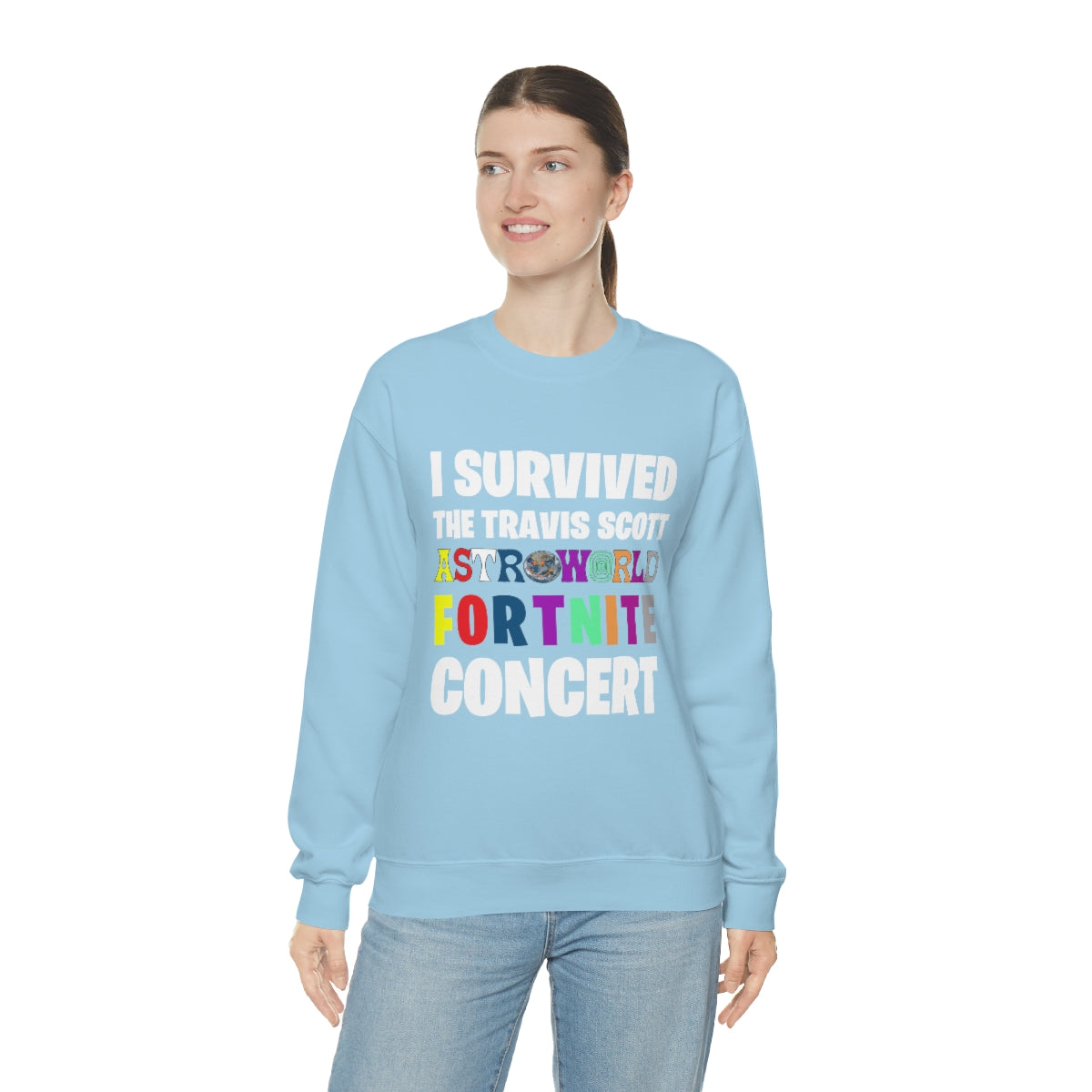 I SURVIVED THE TRAVIS SCOTT FORTNITE CONCERT - Unisex Heavy Blend™ Crewneck Sweatshirt