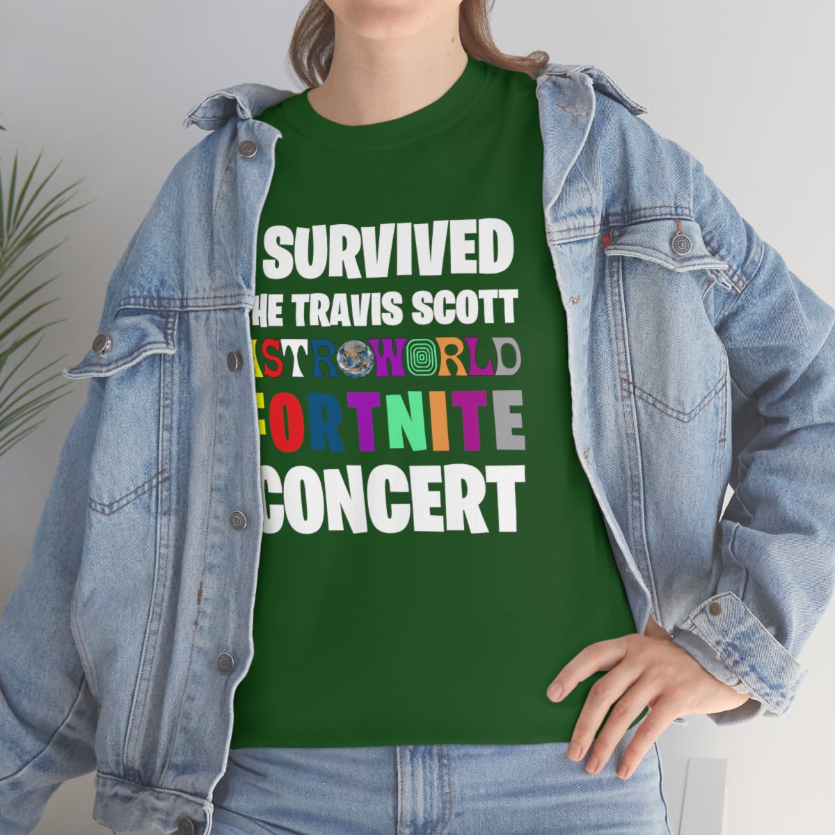 I SURVIVED THE TRAVIS SCOTT FORTNITE CONCERT - Unisex Heavy Cotton Tee - All Colors