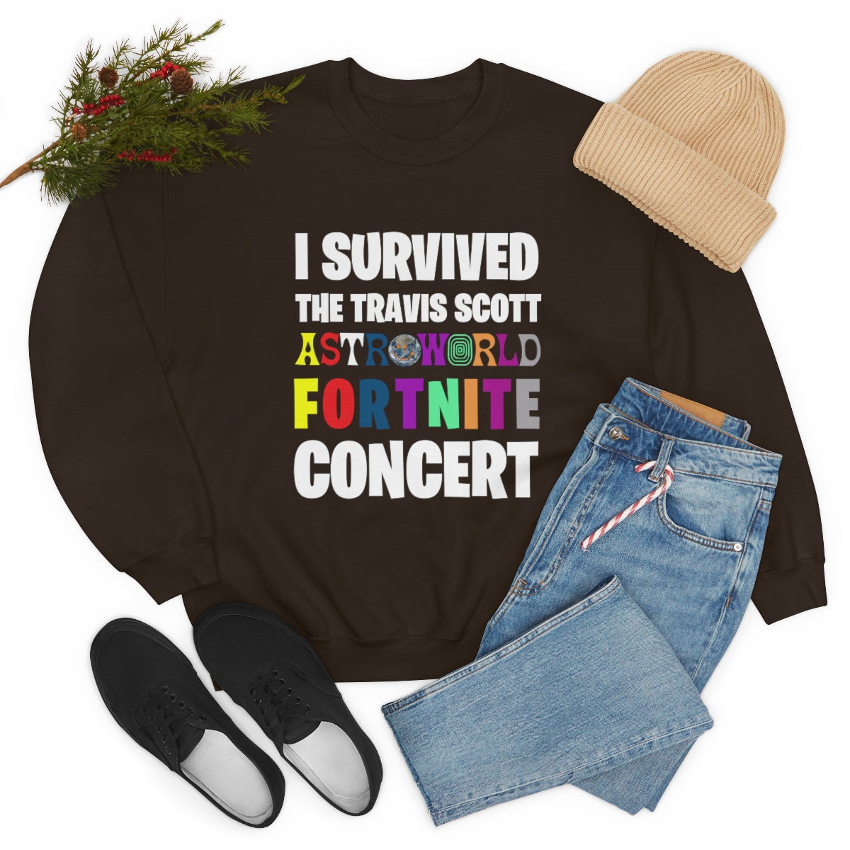 I SURVIVED THE TRAVIS SCOTT FORTNITE CONCERT - Unisex Heavy Blend™ Crewneck Sweatshirt