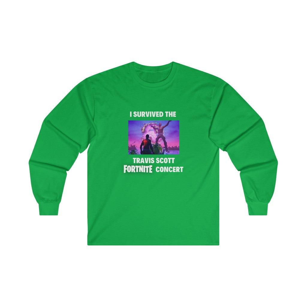 I Survived the Travis Scott Fortnite Concert - Ultra Cotton Long Sleeve Tee - All Colors