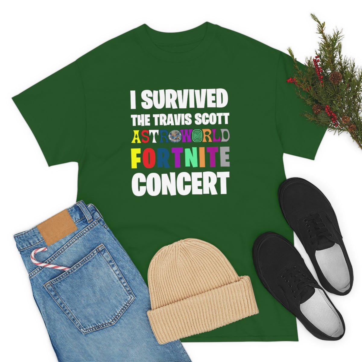 I SURVIVED THE TRAVIS SCOTT FORTNITE CONCERT - Unisex Heavy Cotton Tee - All Colors