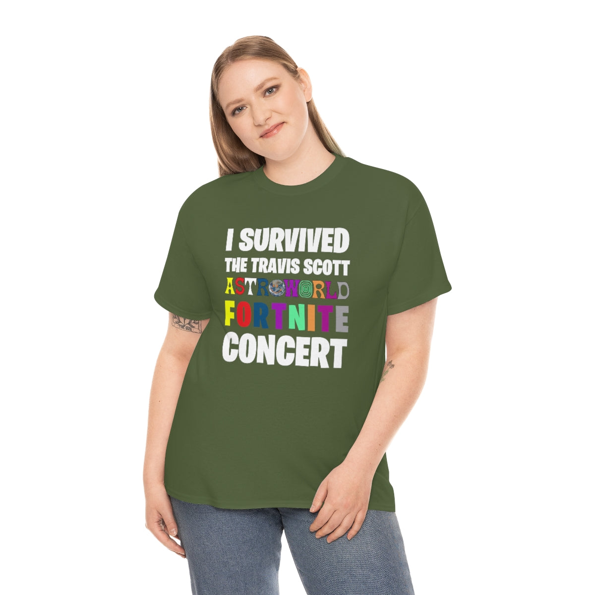 I SURVIVED THE TRAVIS SCOTT FORTNITE CONCERT - Unisex Heavy Cotton Tee - All Colors