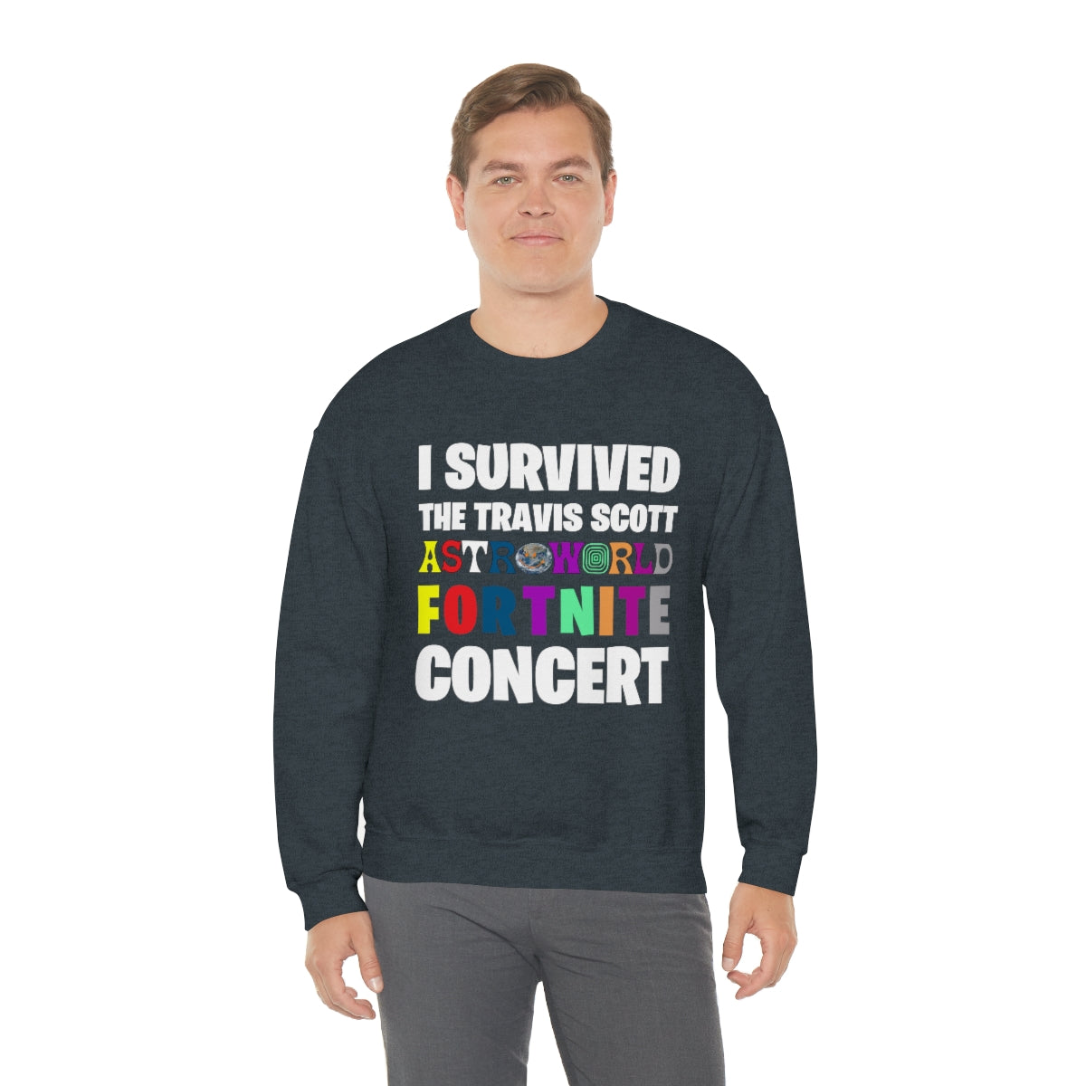 I SURVIVED THE TRAVIS SCOTT FORTNITE CONCERT - Unisex Heavy Blend™ Crewneck Sweatshirt