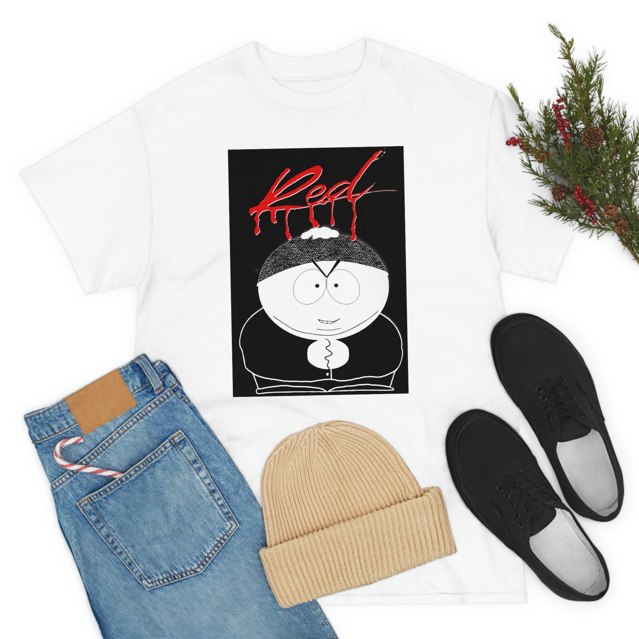 Playboi Cartman (Eric Cartman from South Park) Whole Lotta Red Album Cover - Unisex Heavy Cotton Tee