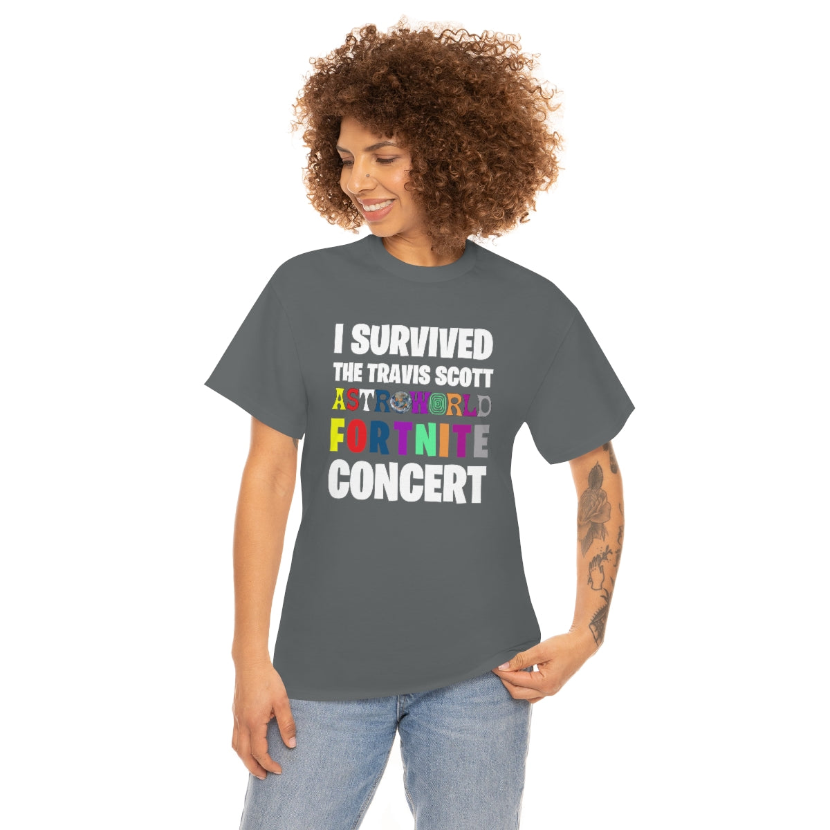 I SURVIVED THE TRAVIS SCOTT FORTNITE CONCERT - Unisex Heavy Cotton Tee - All Colors