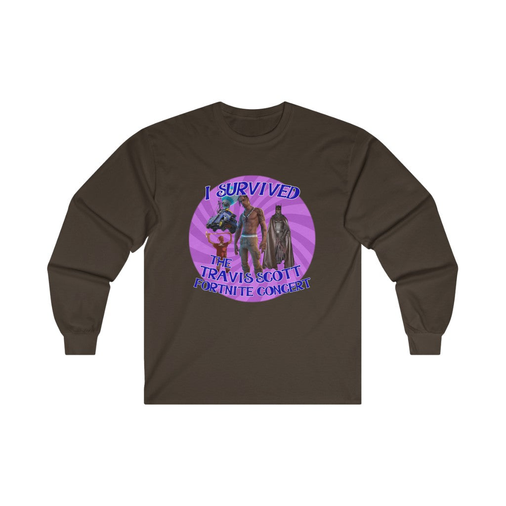 I Survived the Travis Scott Fortnite Concert - Ultra Cotton Long Sleeve Tee - All Colors