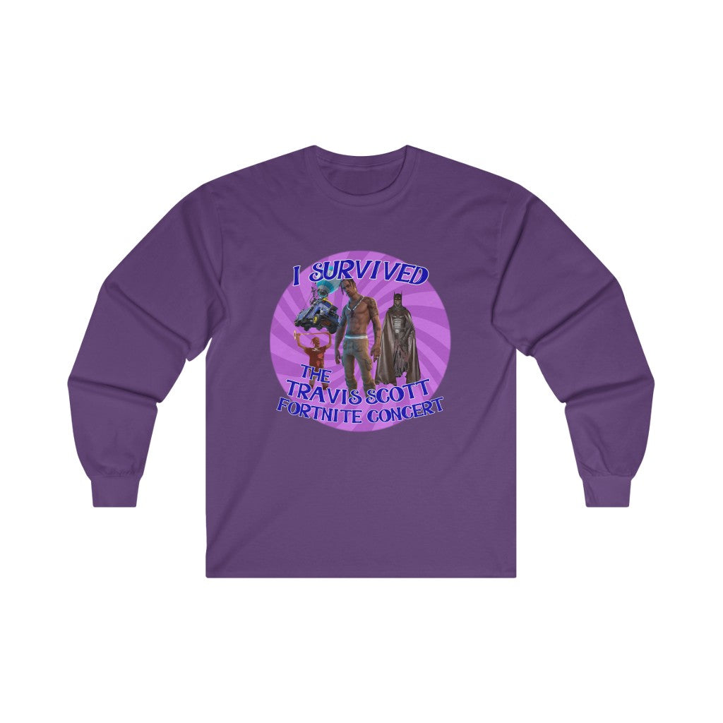 I Survived the Travis Scott Fortnite Concert - Ultra Cotton Long Sleeve Tee - All Colors