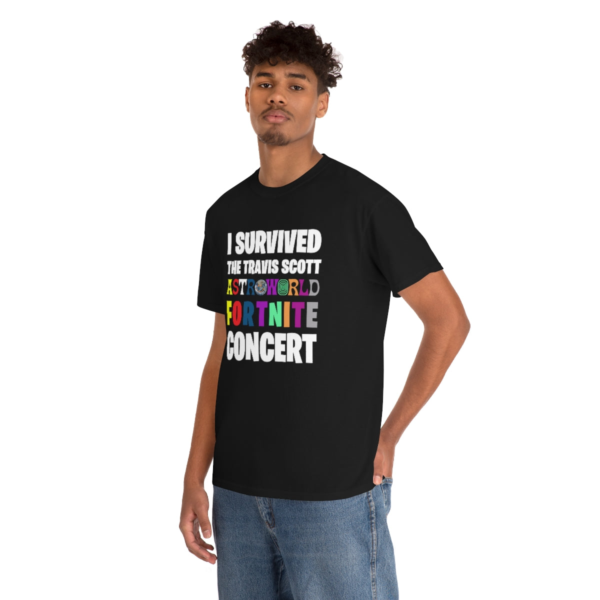 I SURVIVED THE TRAVIS SCOTT FORTNITE CONCERT - Unisex Heavy Cotton Tee - All Colors