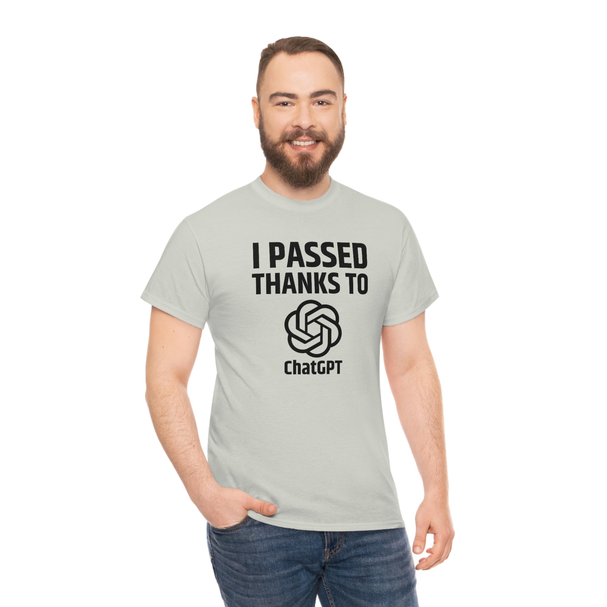 I Passed thanks to ChatGPT - Unisex Heavy Cotton Tee