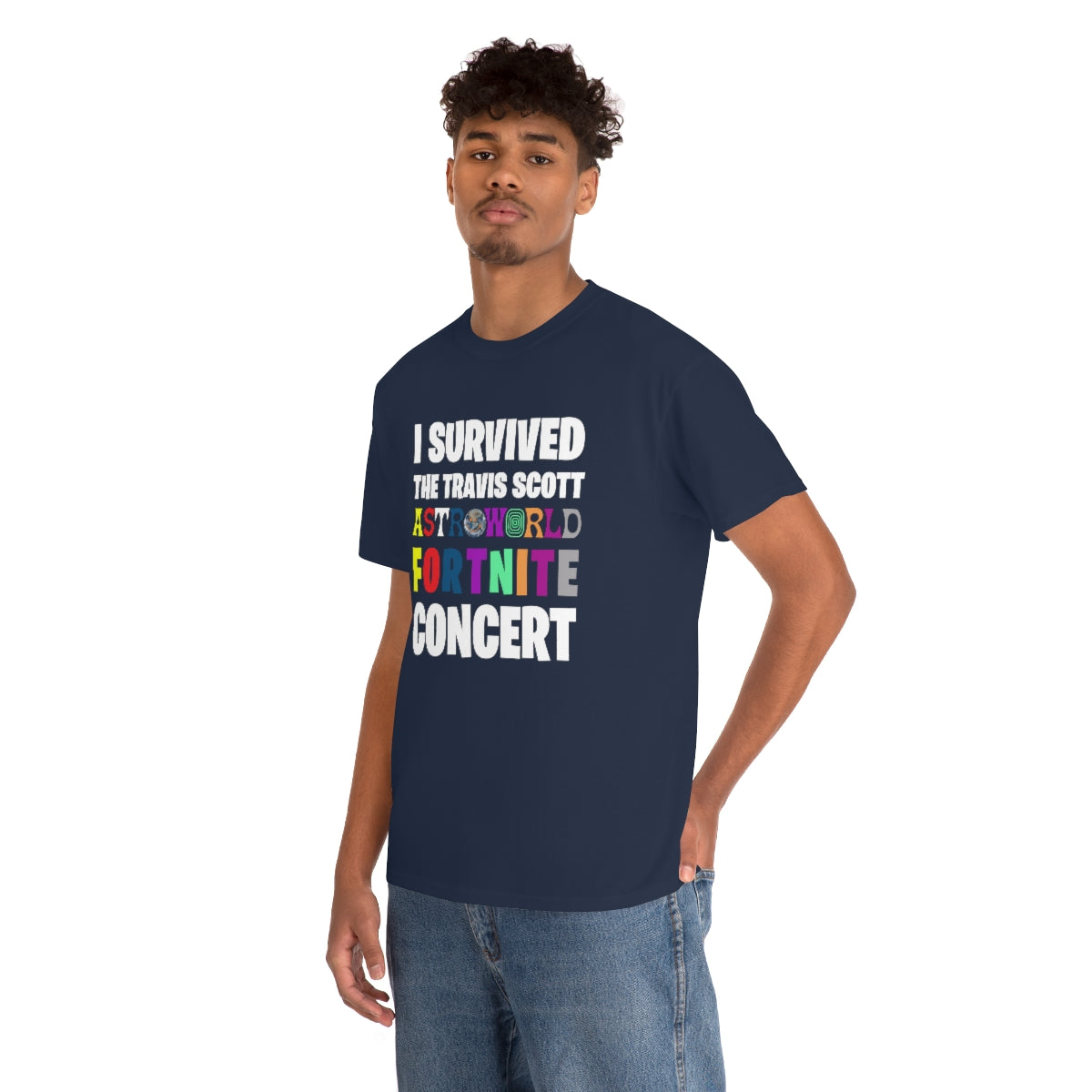 I SURVIVED THE TRAVIS SCOTT FORTNITE CONCERT - Unisex Heavy Cotton Tee - All Colors