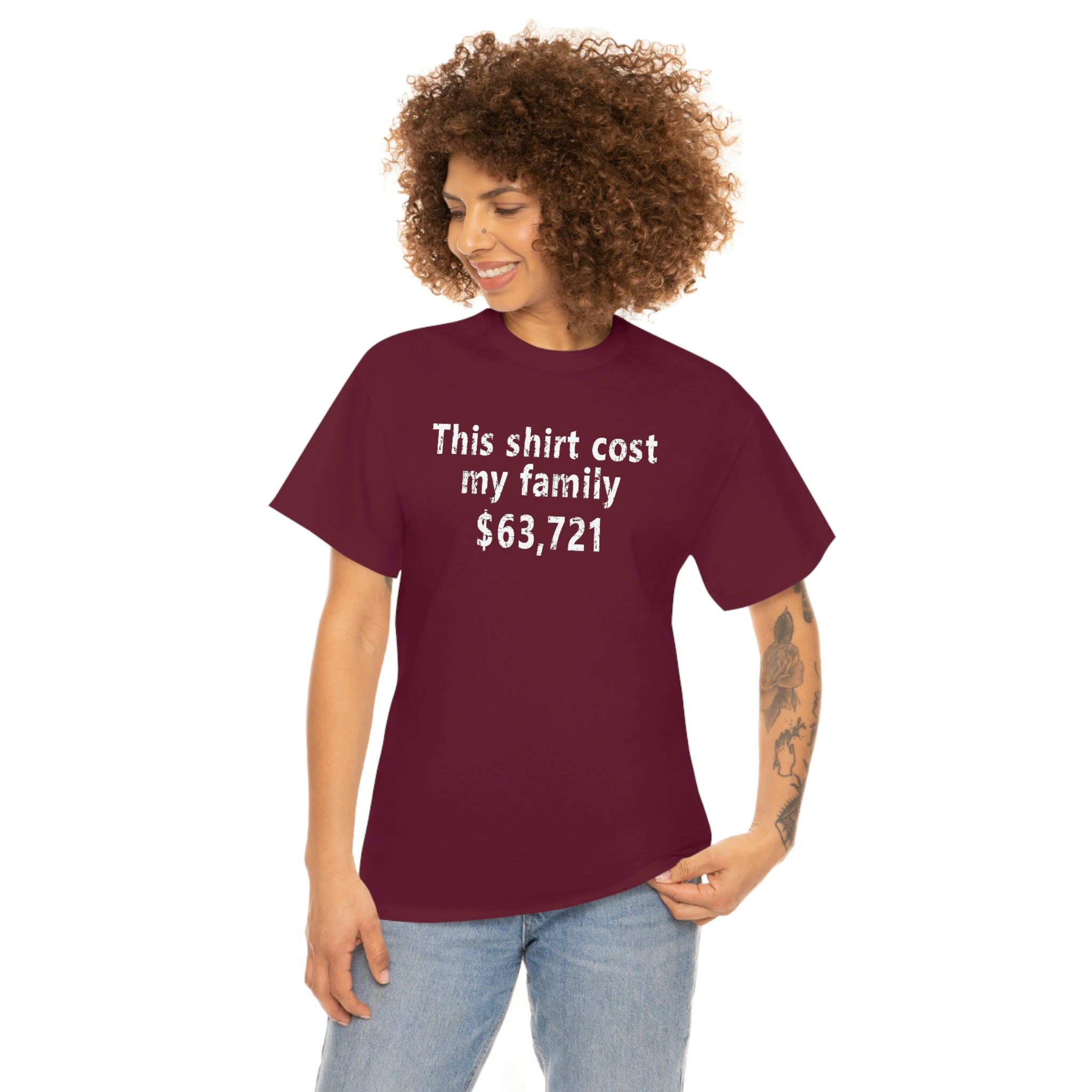 This Shirt Cost my parents $63,721 (Harvard) - Unisex Heavy Cotton Tee