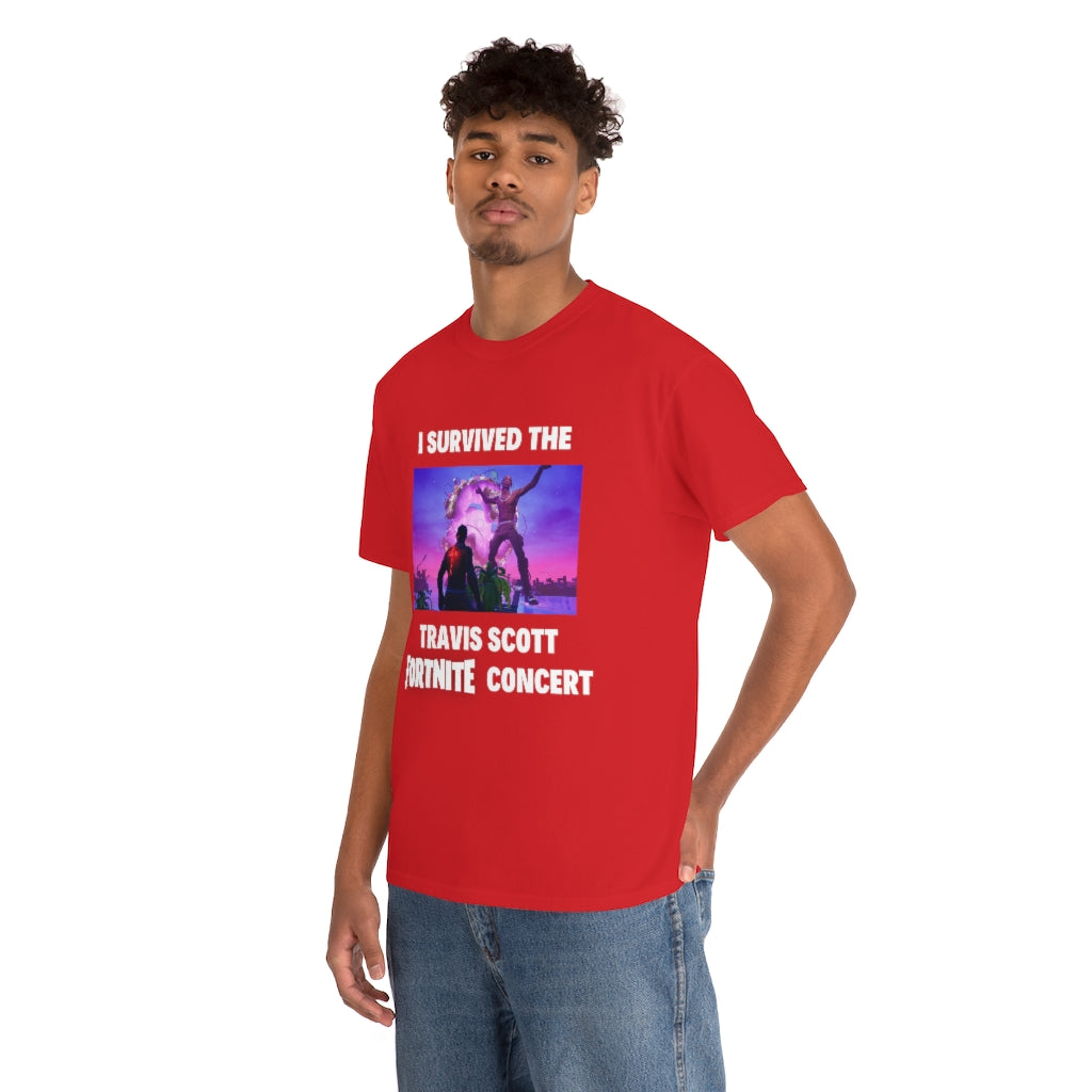 I Survived the Travis Scott Fortnite Concert - Unisex Heavy Cotton Tee - All Colors