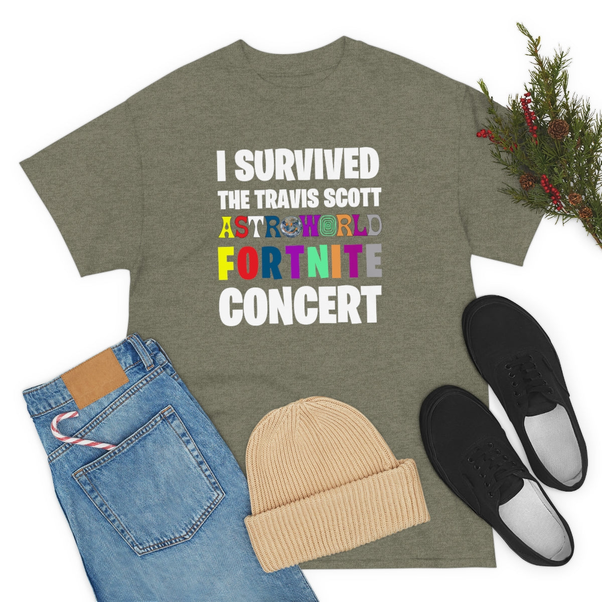 I SURVIVED THE TRAVIS SCOTT FORTNITE CONCERT - Unisex Heavy Cotton Tee - All Colors