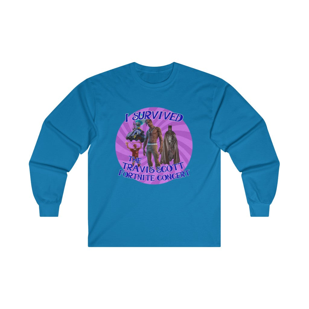 I Survived the Travis Scott Fortnite Concert - Ultra Cotton Long Sleeve Tee - All Colors