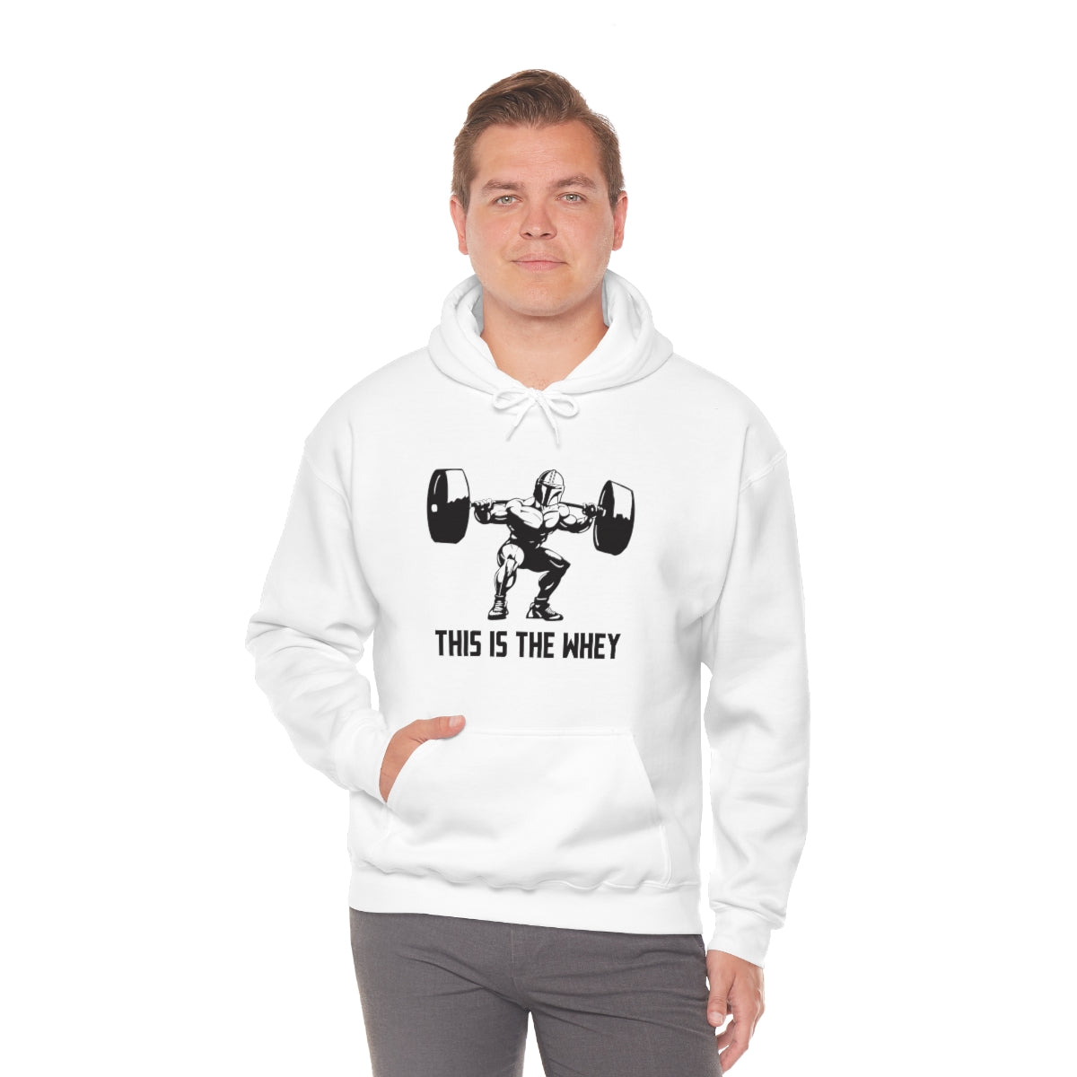 This is the Whey - Unisex Heavy Blend™ Hooded Sweatshirt