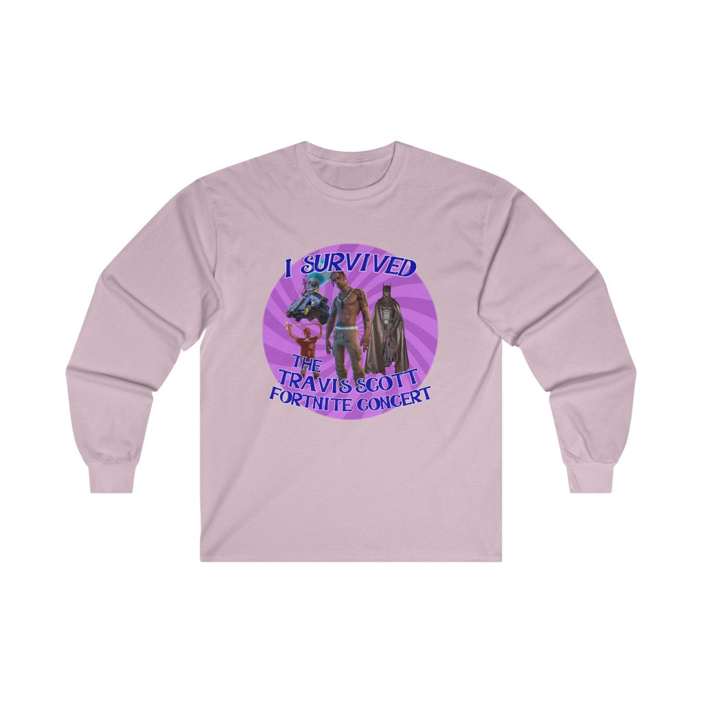 I Survived the Travis Scott Fortnite Concert - Ultra Cotton Long Sleeve Tee - All Colors