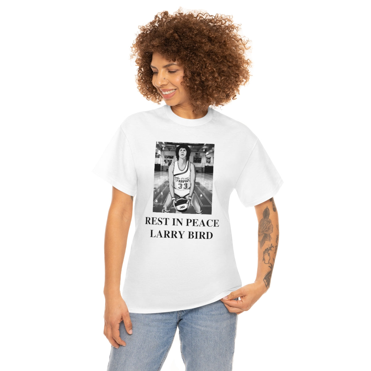 RIP Larry Bird (Jackie Moon Semipro) - Unisex Heavy Cotton Tee