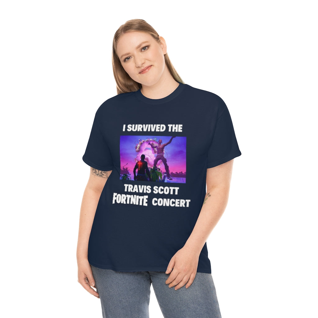 I Survived the Travis Scott Fortnite Concert - Unisex Heavy Cotton Tee - All Colors