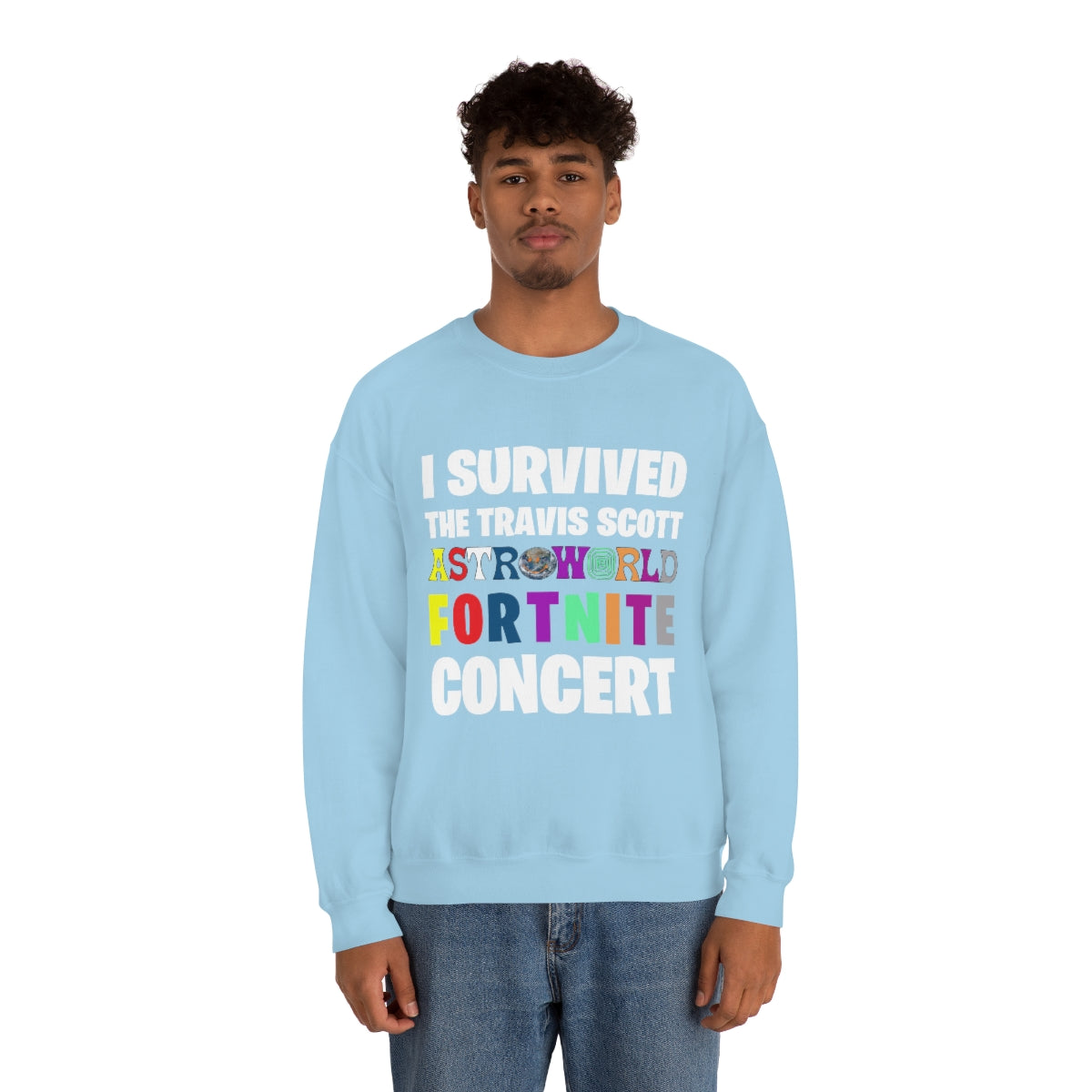 I SURVIVED THE TRAVIS SCOTT FORTNITE CONCERT - Unisex Heavy Blend™ Crewneck Sweatshirt