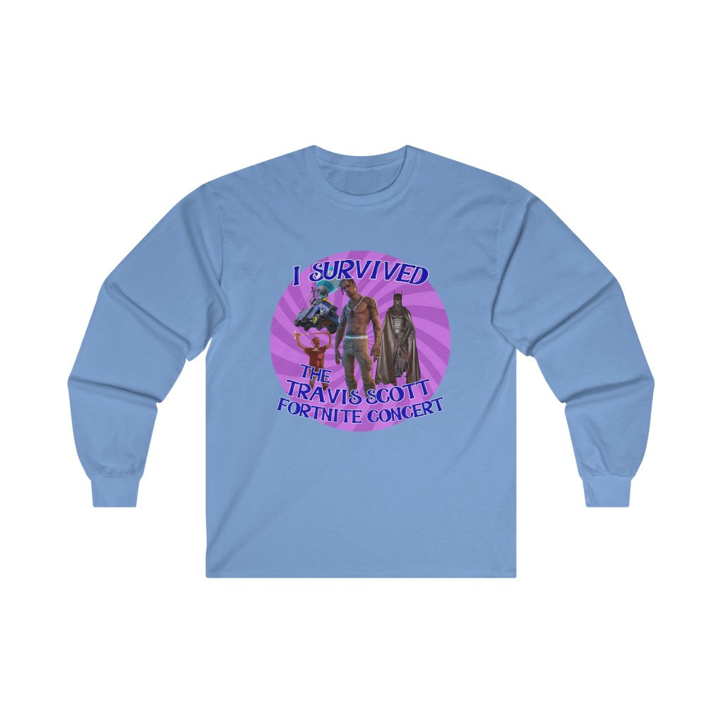 I Survived the Travis Scott Fortnite Concert - Ultra Cotton Long Sleeve Tee - All Colors