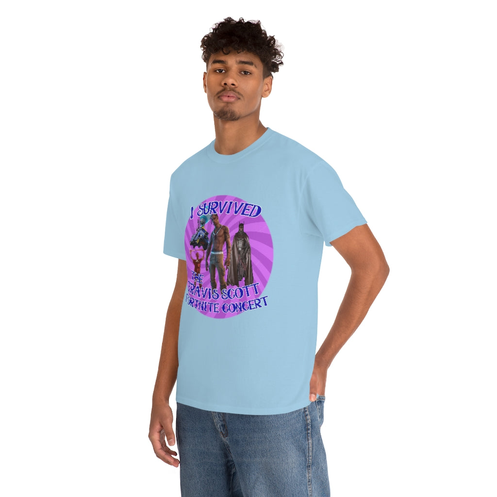 I Survived the Travis Scott Fortnite Concert - Unisex Heavy Cotton Tee - All Colors