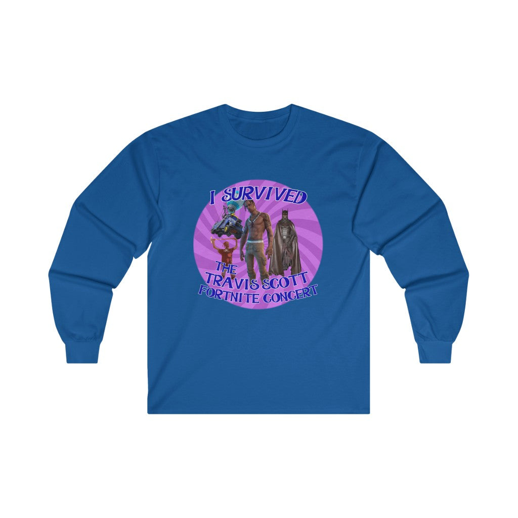 I Survived the Travis Scott Fortnite Concert - Ultra Cotton Long Sleeve Tee - All Colors