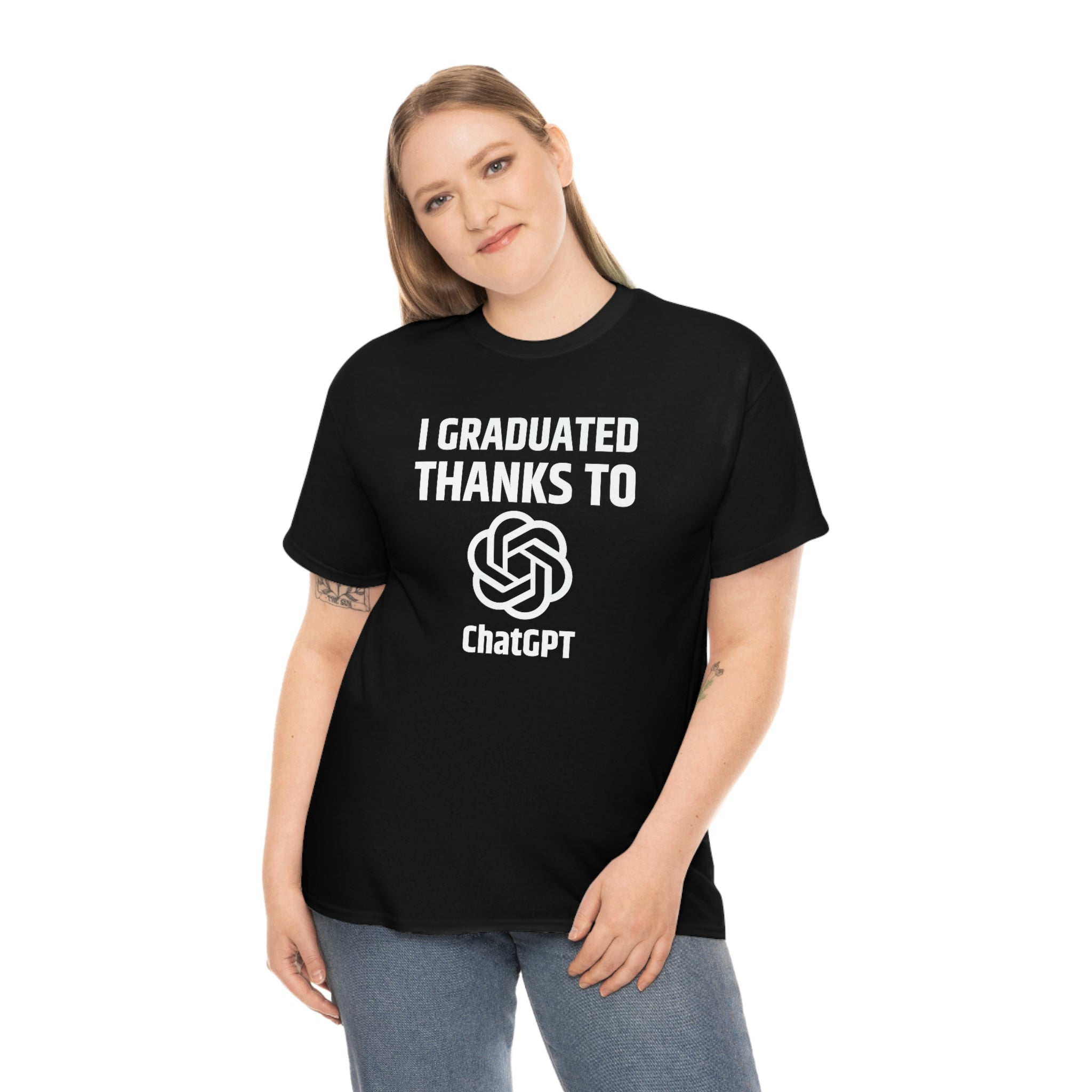 I Graduated Thanks to ChatGPT- Unisex Heavy Cotton Tee