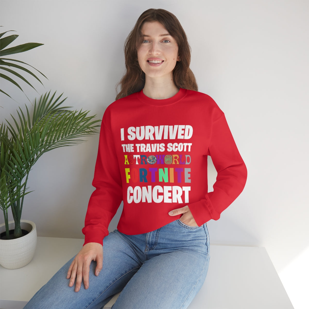 I SURVIVED THE TRAVIS SCOTT FORTNITE CONCERT - Unisex Heavy Blend™ Crewneck Sweatshirt