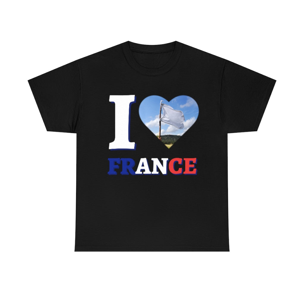 I Love France (White Flag) - Unisex Heavy Cotton Tee - All Colors