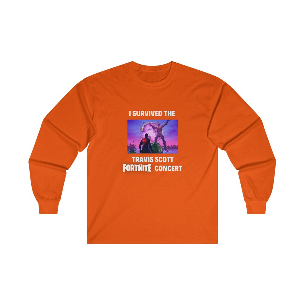 I Survived the Travis Scott Fortnite Concert - Ultra Cotton Long Sleeve Tee - All Colors