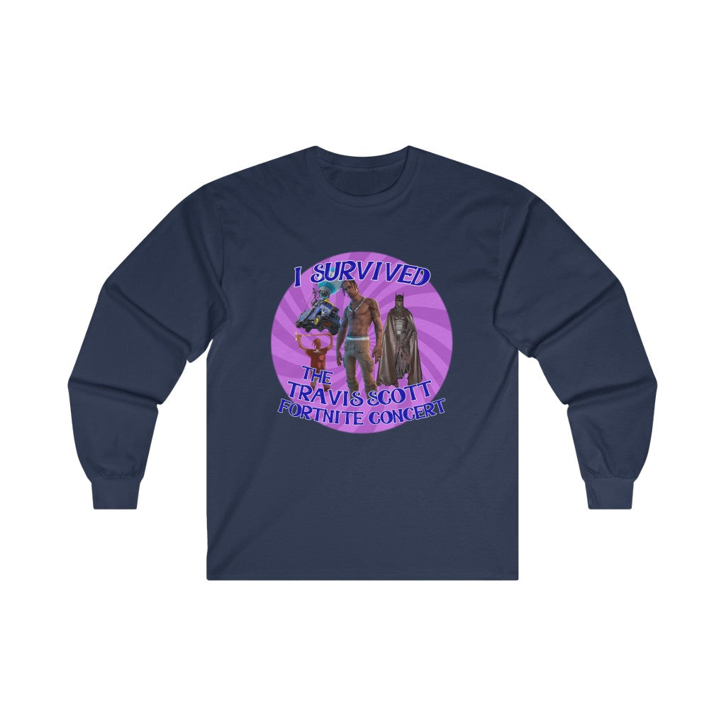 I Survived the Travis Scott Fortnite Concert - Ultra Cotton Long Sleeve Tee - All Colors