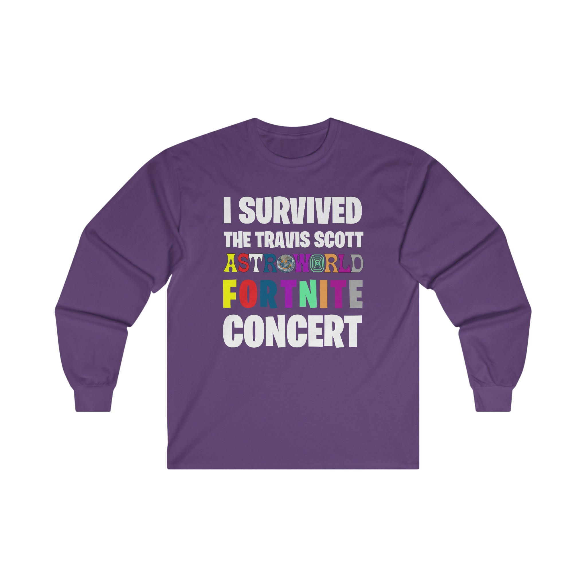 I Survived the Travis Scott Fortnite Concert - Ultra Cotton Long Sleeve Tee - All Colors